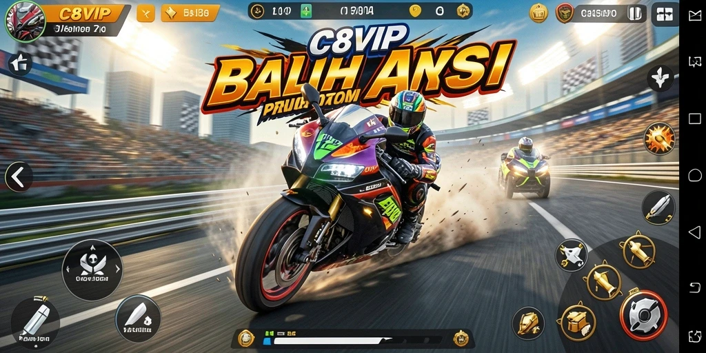 Tampilan gameplay C8VIP yang mendebarkan dan penuh aksi.