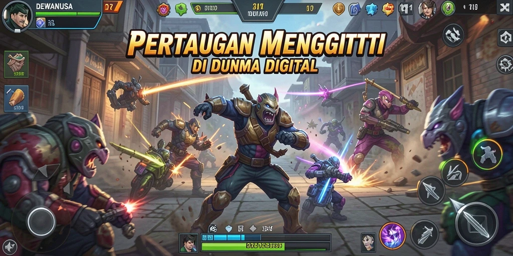 Tampilan gameplay seru dari DEWANUSA saat bertarung.