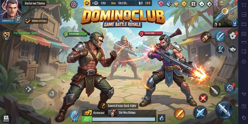 Screenshot gameplay intense dalam DOMINOCLUB di arena Battle Royale.