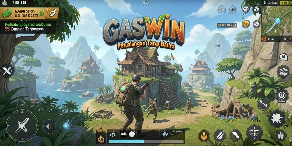 Screenshot GASWIN menunjukkan keindahan dunia terbuka yang memukau.