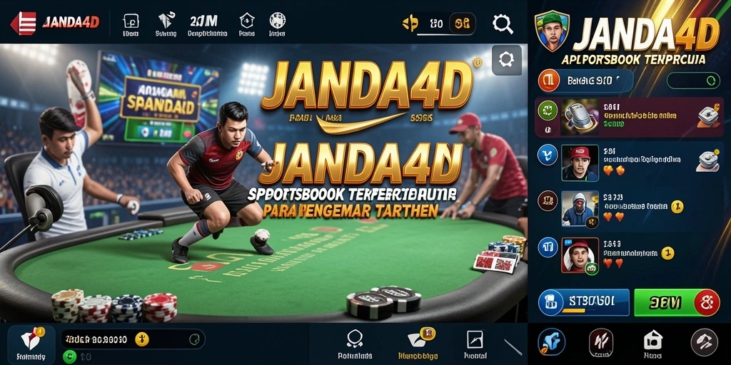Tampilan dinamis permainan JANDA4D dengan berbagai taruhan olahraga.
