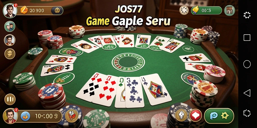 Screenshot utama JOS77 menunjukkan keseruan bermain Gaple.