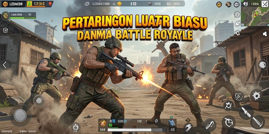 Tampilan seru dari gameplay LEDAK388 dalam mode Battle Royale.