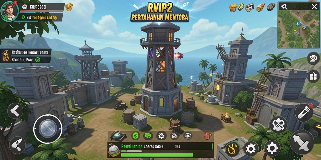 Tampilan menarik dari gameplay Tower Defense RVIP2 yang menegangkan.