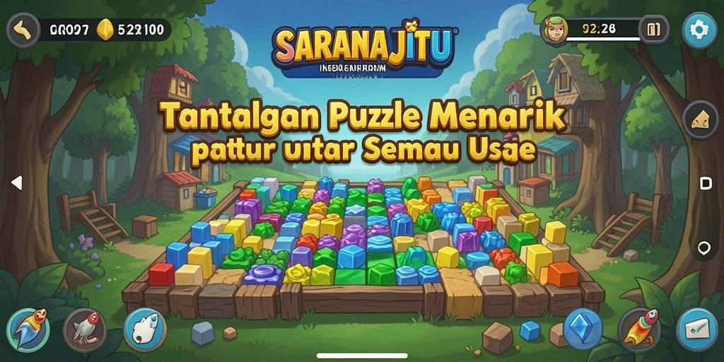 Tampilan gameplay SARANAJITU dengan teka-teki menarik.