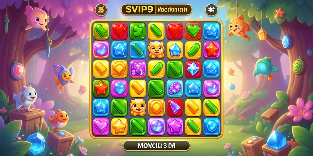 Tangkapan layar gameplay SVIP9 yang penuh warna dan seru.