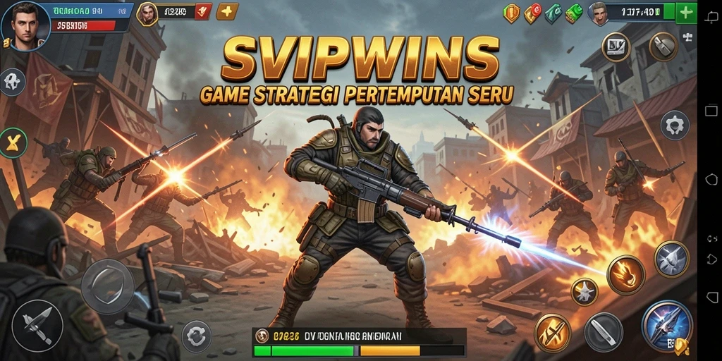 Gameplay SLG menegangkan di SVIPWINS dengan grafis menarik.