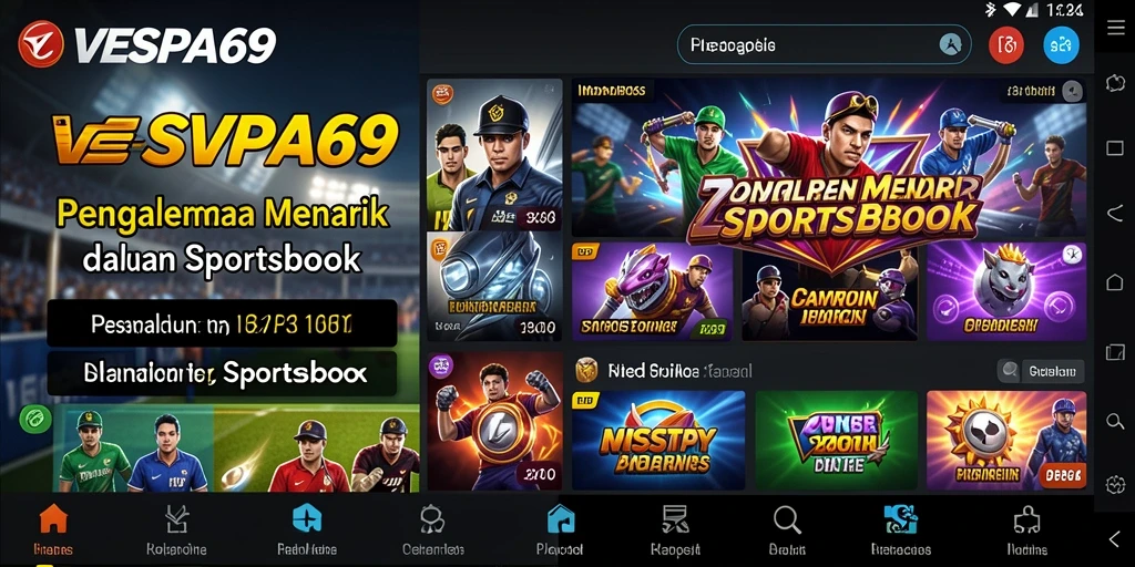 Tampilan gameplay VESPA69 yang menarik dan interaktif dalam taruhan Sportsbook.