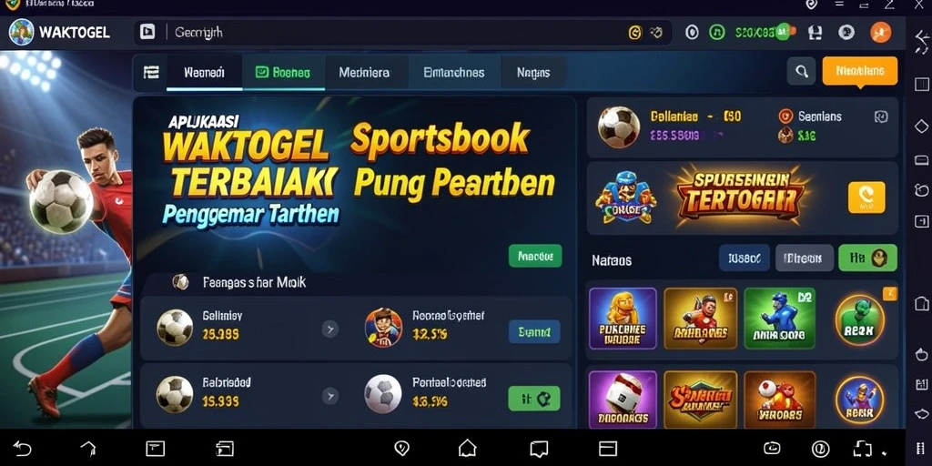 Tampilan antarmuka pengguna WAKTOGEL saat bertaruh pada pertandingan olahraga.